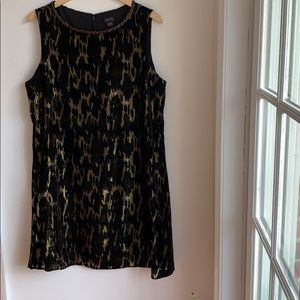 Gold & Black Velvet Tahari Trapeze Dress size 16